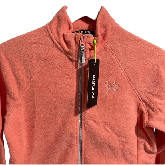 157 FUNK Girls Peach Pink Fleece Jacket Large - Picture 2 of 9